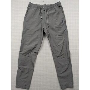 Beardedgoat Pants Mens Large Gray Nylon Stretch Track Athletic Zip Pocket